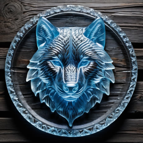 Eiswolf — aus klarem Eis