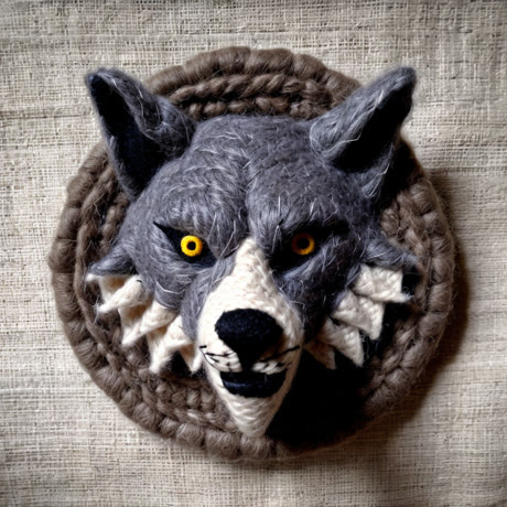 Filzwolf — aus verfilzter Wolle