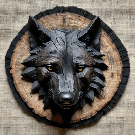 Kohlewolf — aus Kohle und verkohltem Holz