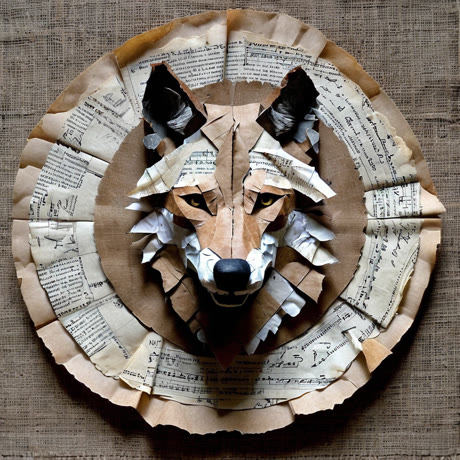 Pergamentwolf — aus altem beschriebenem Papier