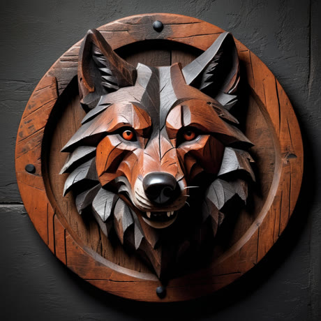 Restholzwolf — aus rauem Altholz